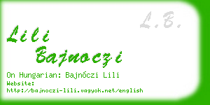 lili bajnoczi business card